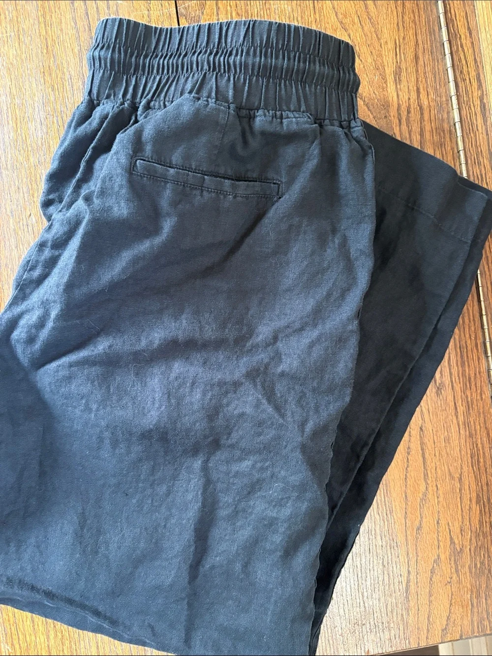 Quince Women's Black Linen Drawstring Pants